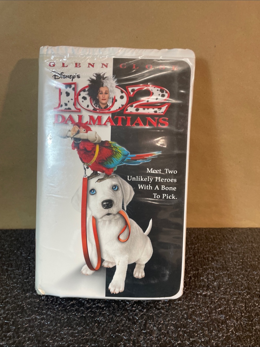Disney 102 Dalmatians White Puppy with Red Leash Graphic (VHS) - Tape